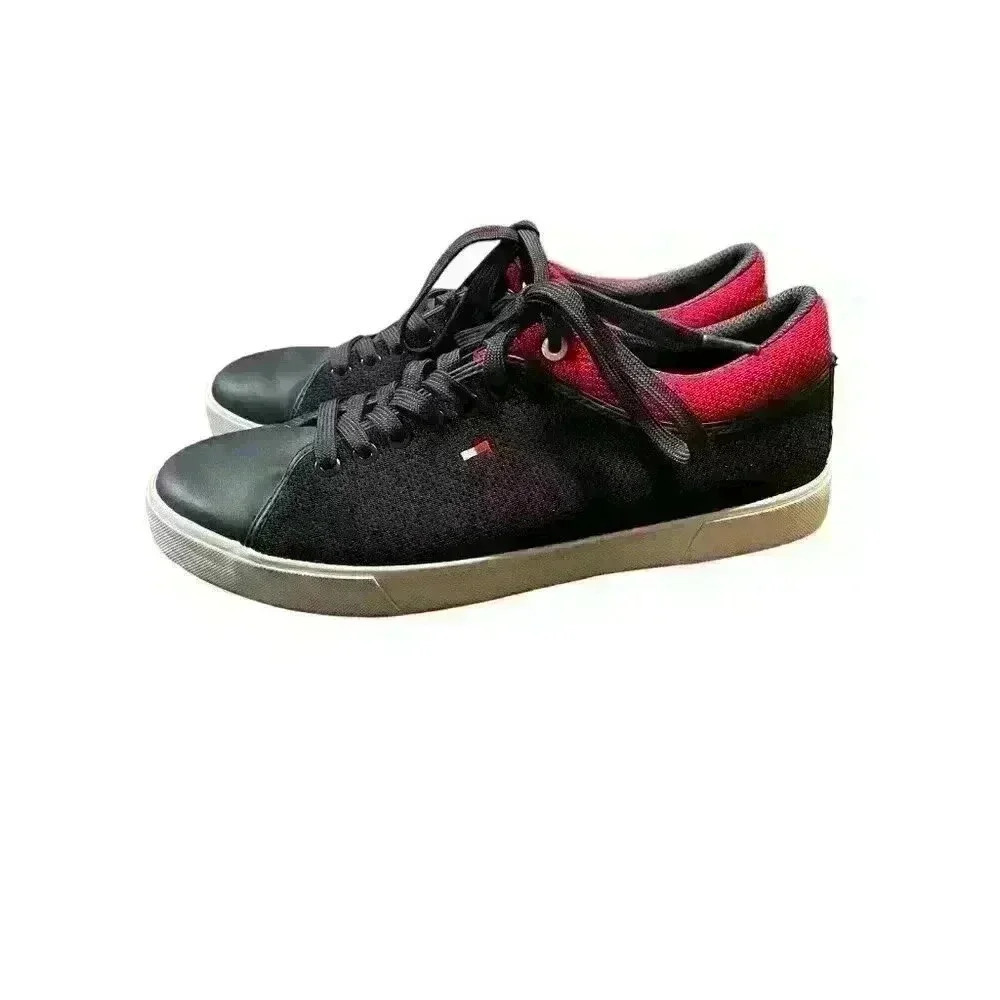 Tommy Hilfiger Men's Size 9 Sneakers Navy Blue with Red & White Blue Laces